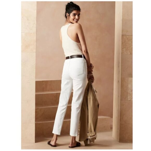 Banana Republic Ultra High Rise Slim Jeans White Stretch Ankle 26/2 TALL RT$109 - Picture 3 of 12